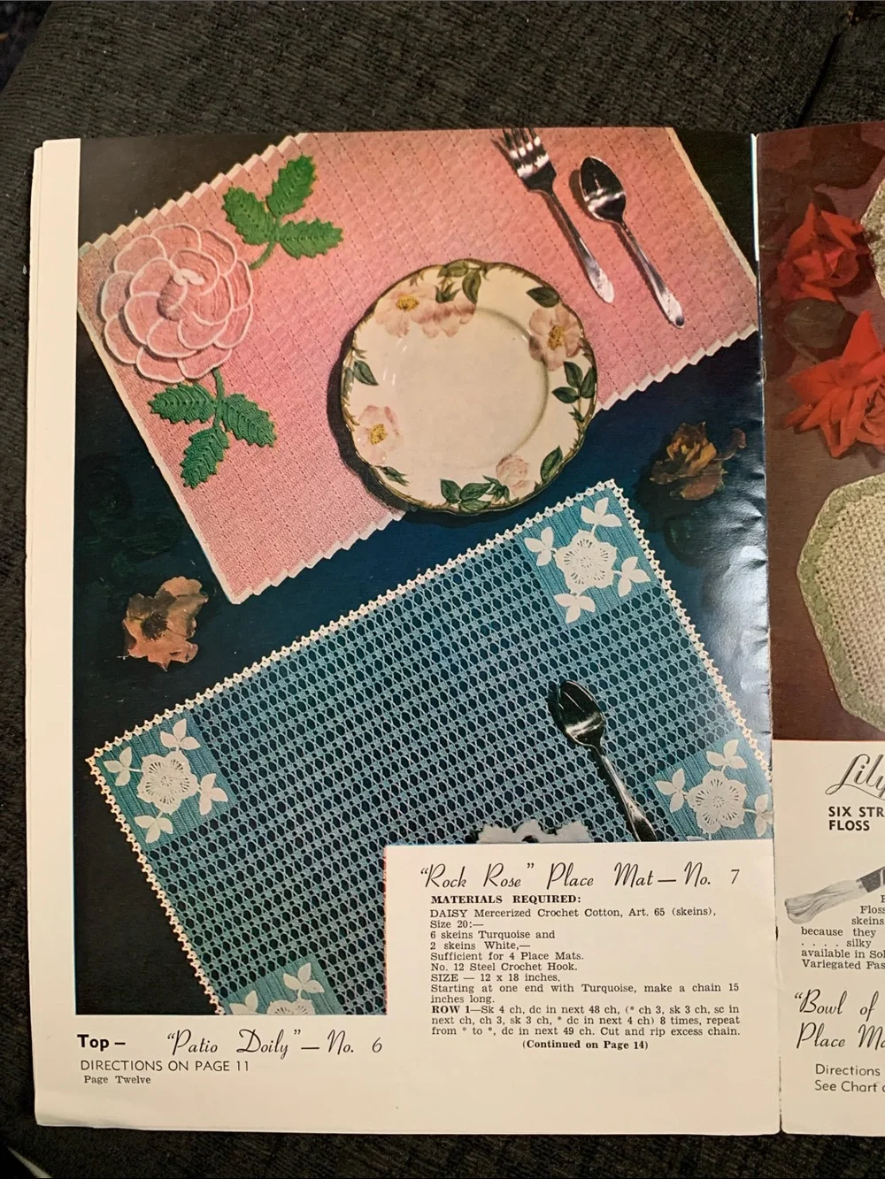 Lot of 3 vintage crochet pattern booklets roses/butterflies/crinoline ladies